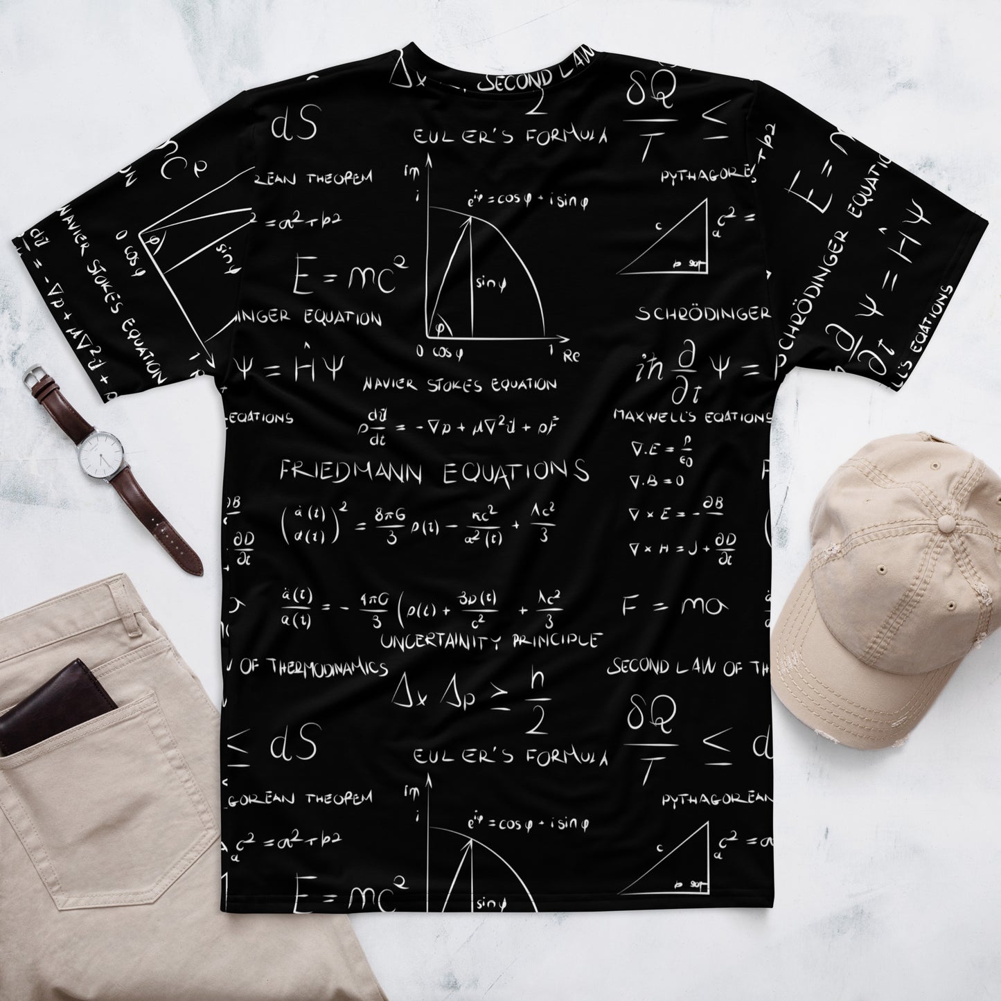 All over t-shirt print of the most influential mathematical equatios