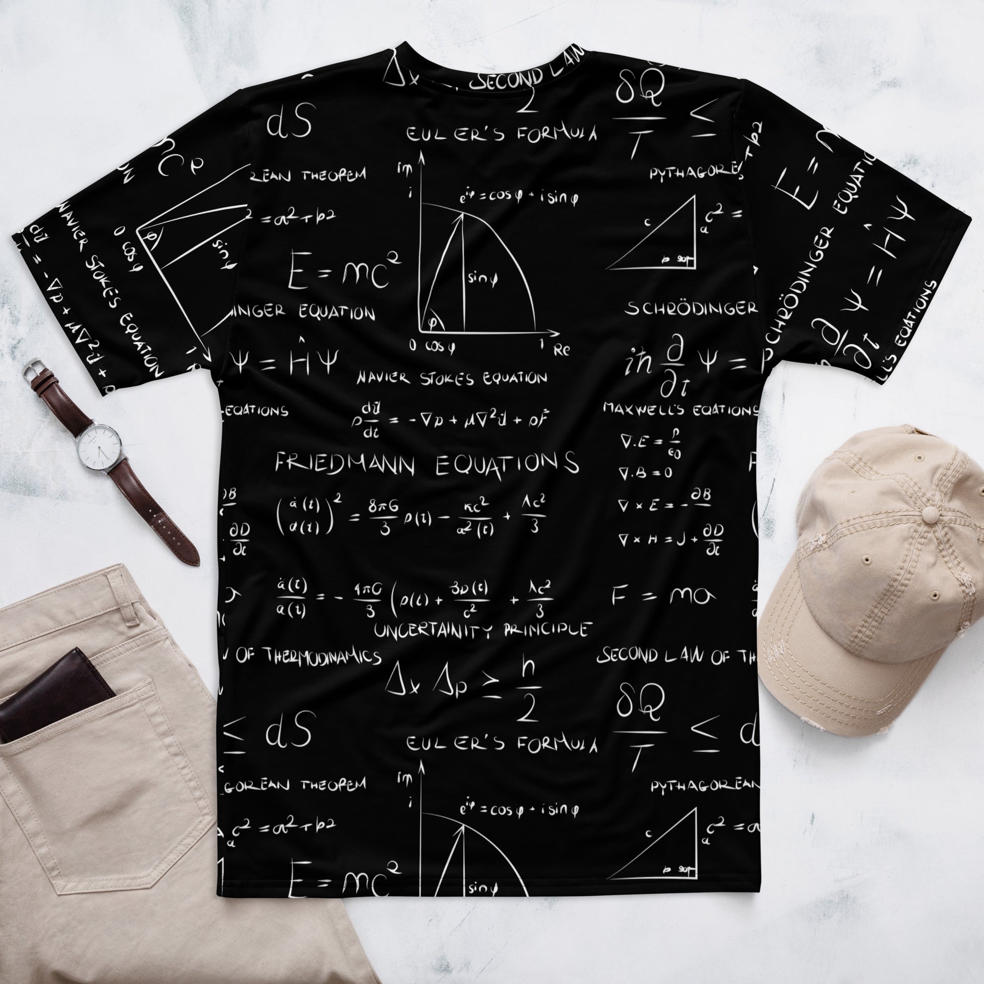 All over t-shirt print of the most influential mathematical equatios