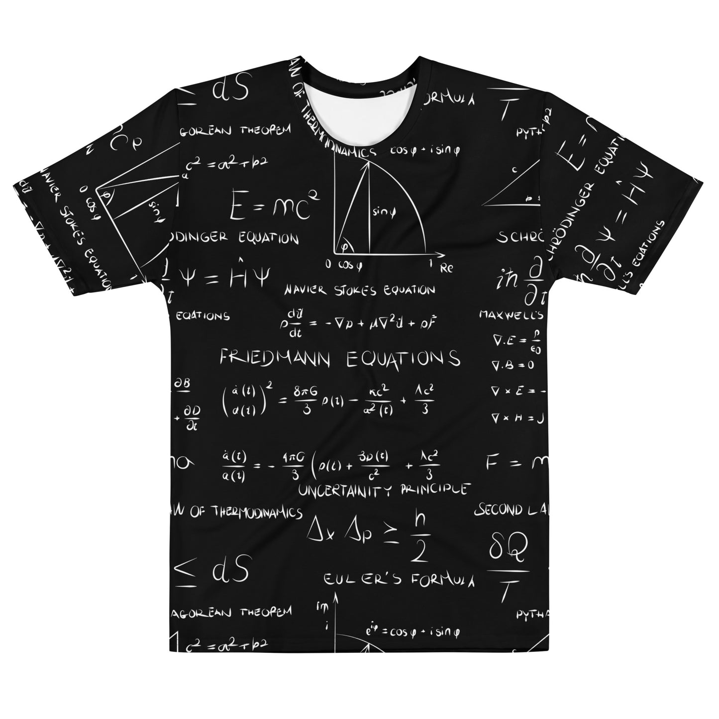 All over t-shirt print of the most influential mathematical equatios