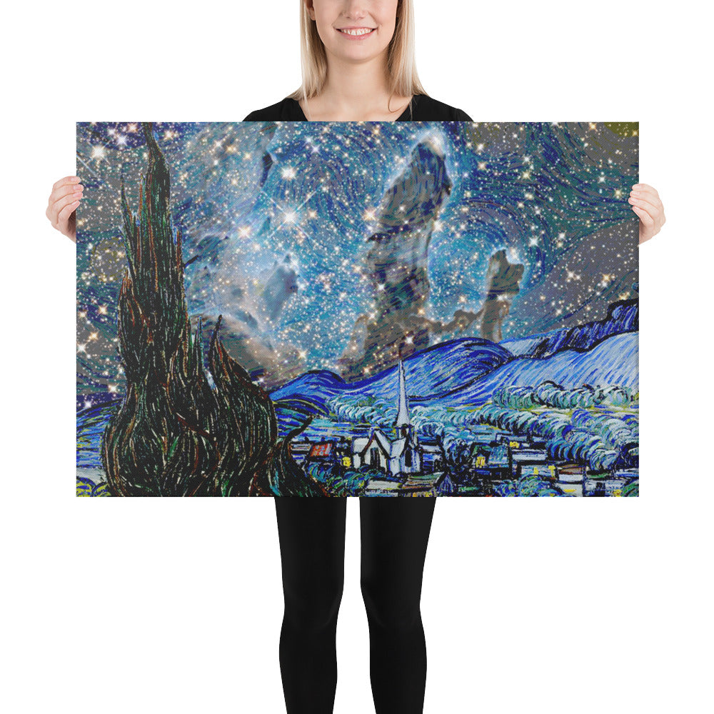 Van Gogh & James Webb telescope canvas