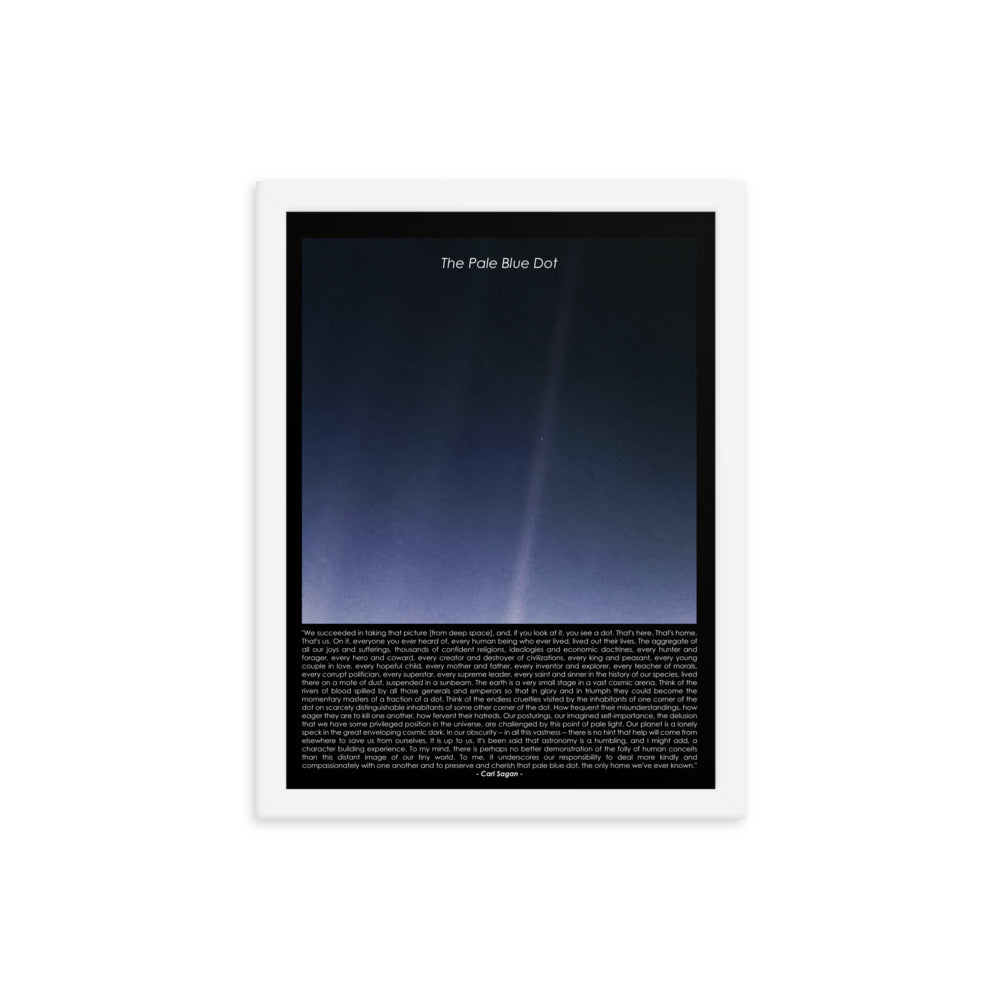 The pale blue dot framed poster with Carl Sagan quote