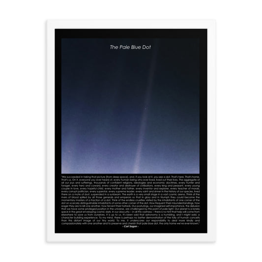 The pale blue dot framed poster with Carl Sagan quote