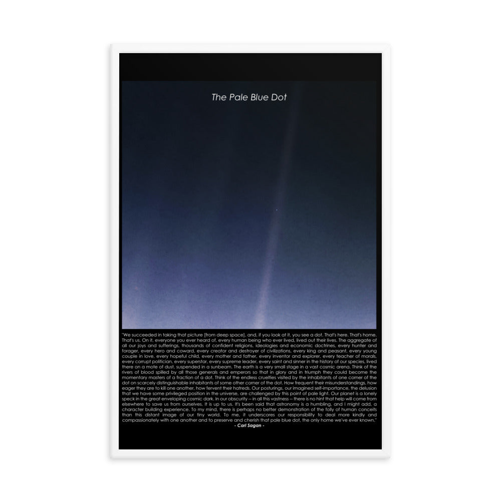 The pale blue dot framed poster with Carl Sagan quote