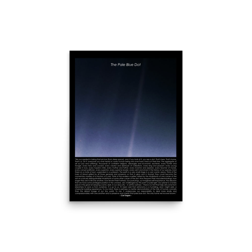 The pale blue dot poster with Carl Sagan quote