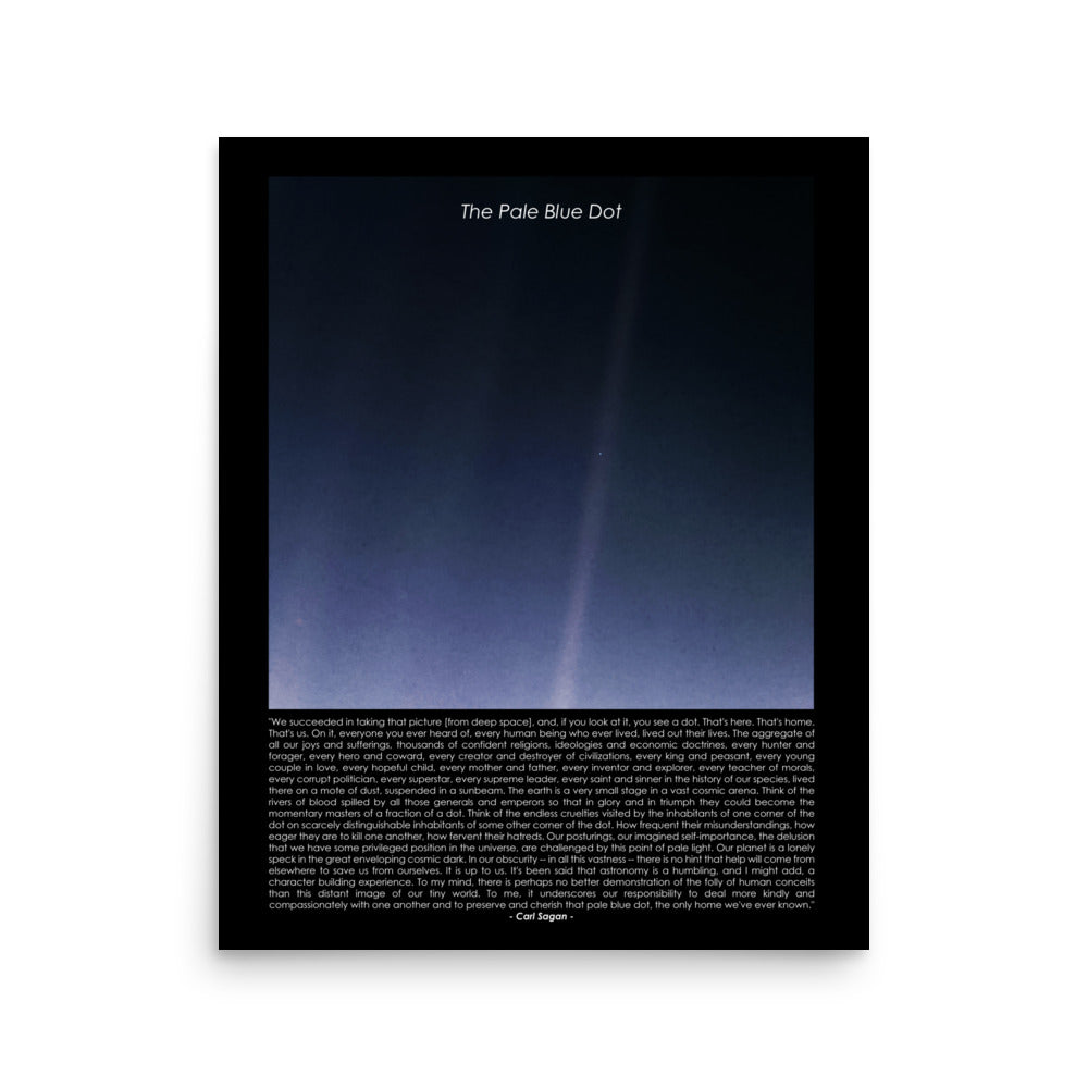 The pale blue dot poster with Carl Sagan quote