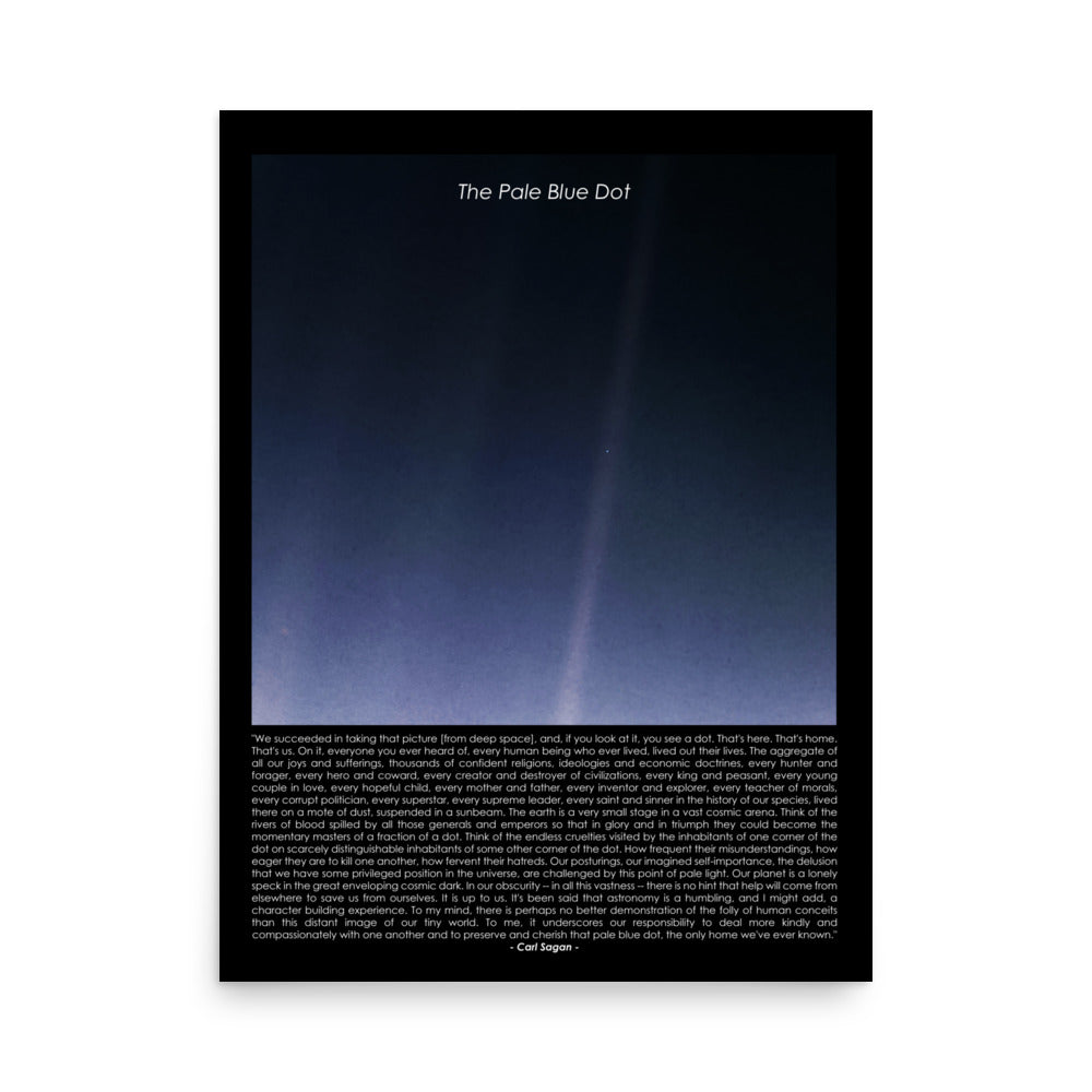 The pale blue dot poster with Carl Sagan quote