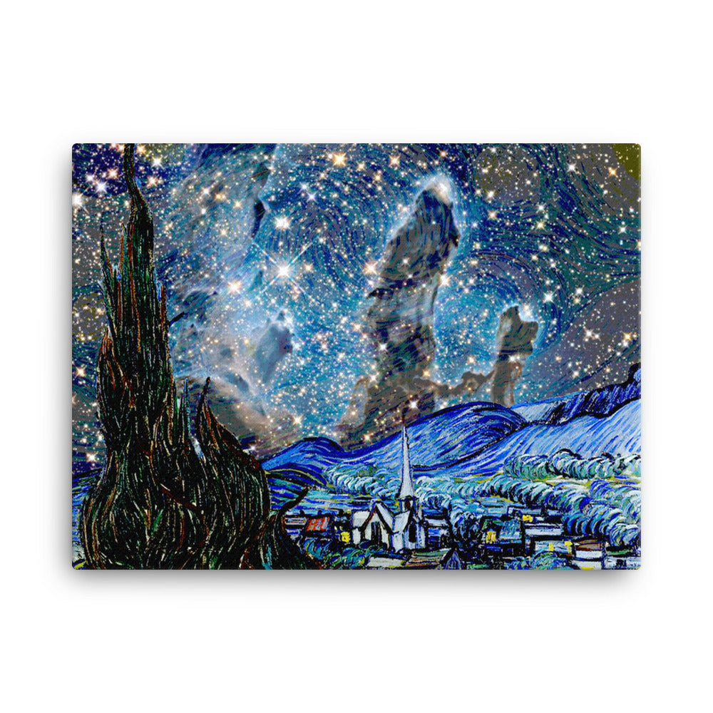 Van Gogh & James Webb telescope canvas