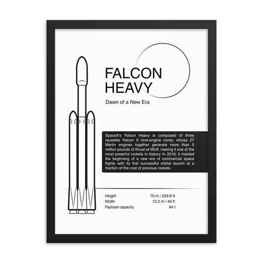 Minimalist black and white falcon heavy poster with illustration and text