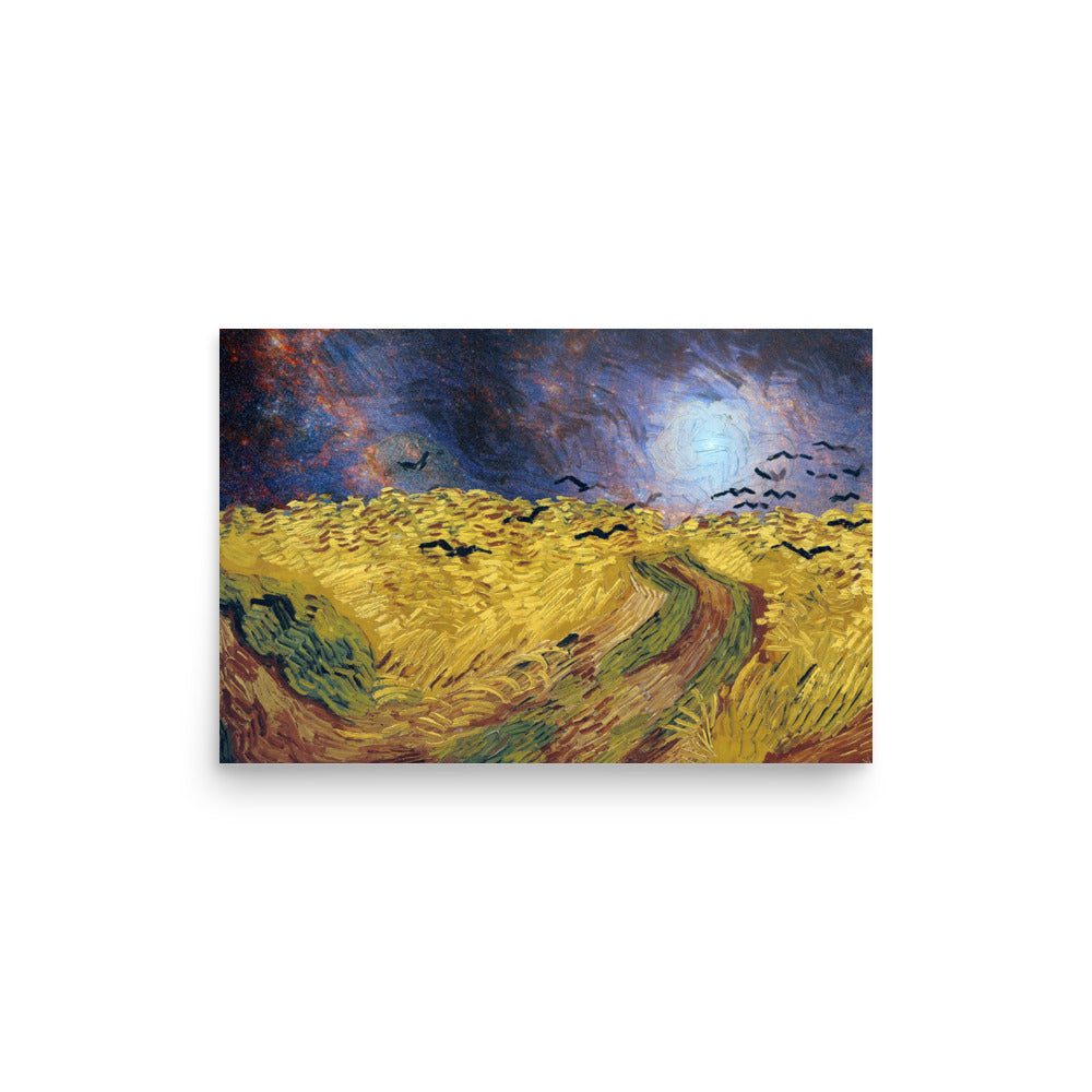 Van Gogh & JWST M51 galaxy Paper poster