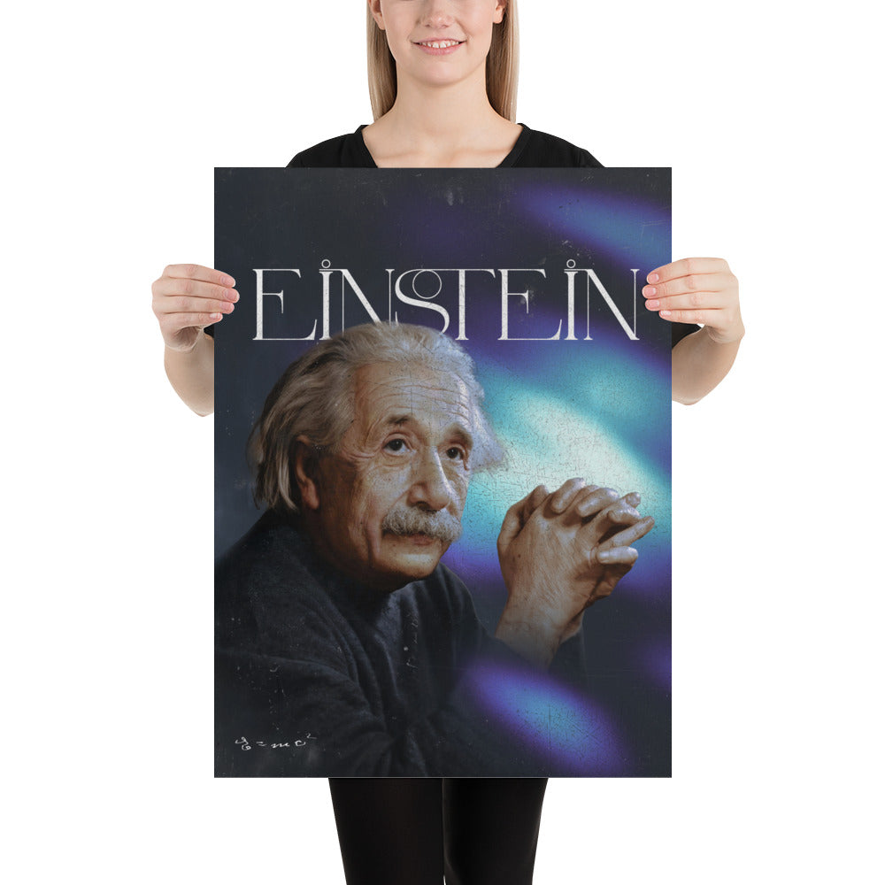 Lady holding the Albert Einstein poster