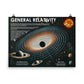 General relativity poster with black hole and stars