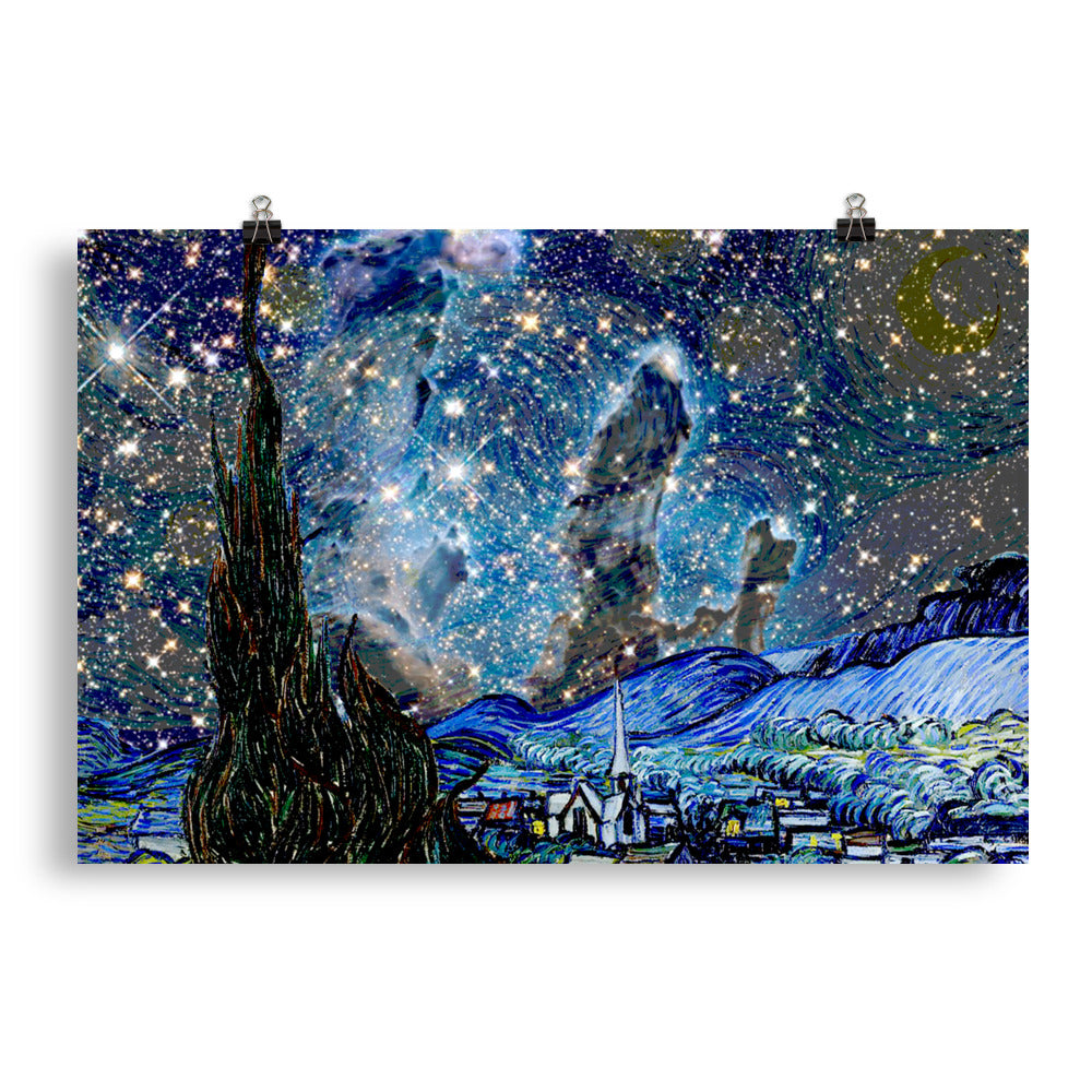 Van Gogh & James Webb telescope paper poster