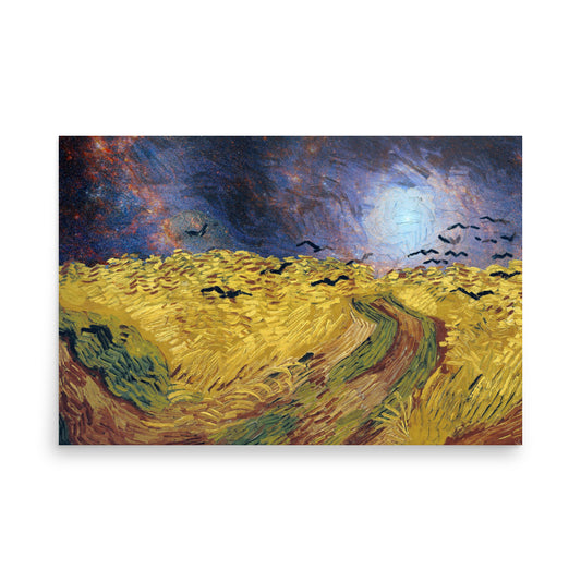 Van Gogh & JWST M51 galaxy Paper poster