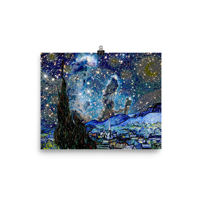 Van Gogh & James Webb telescope paper poster