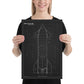 Female model holding a starship blueprint framed poster