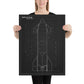 Starship blueprint framed poster