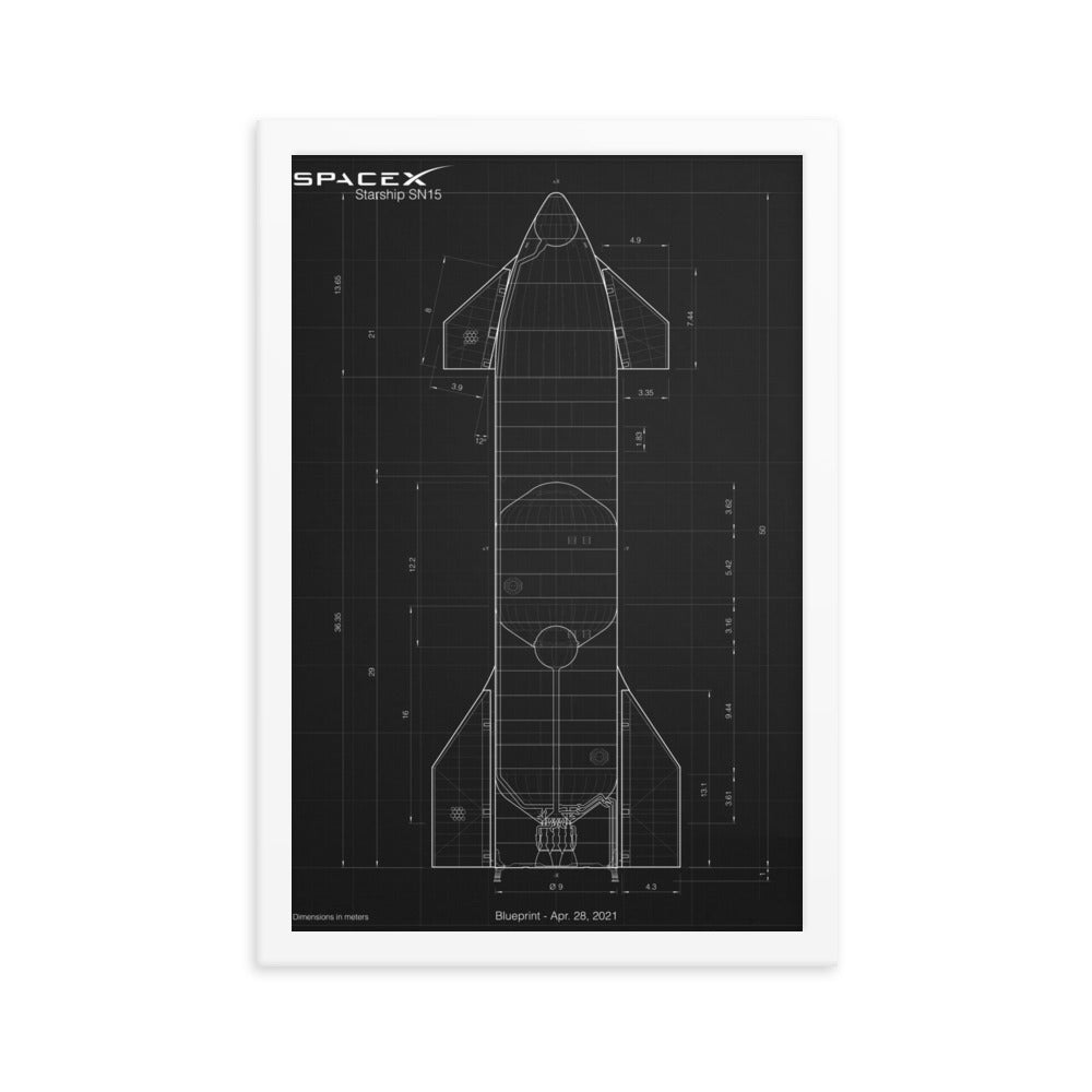 Starship blueprint framed poster