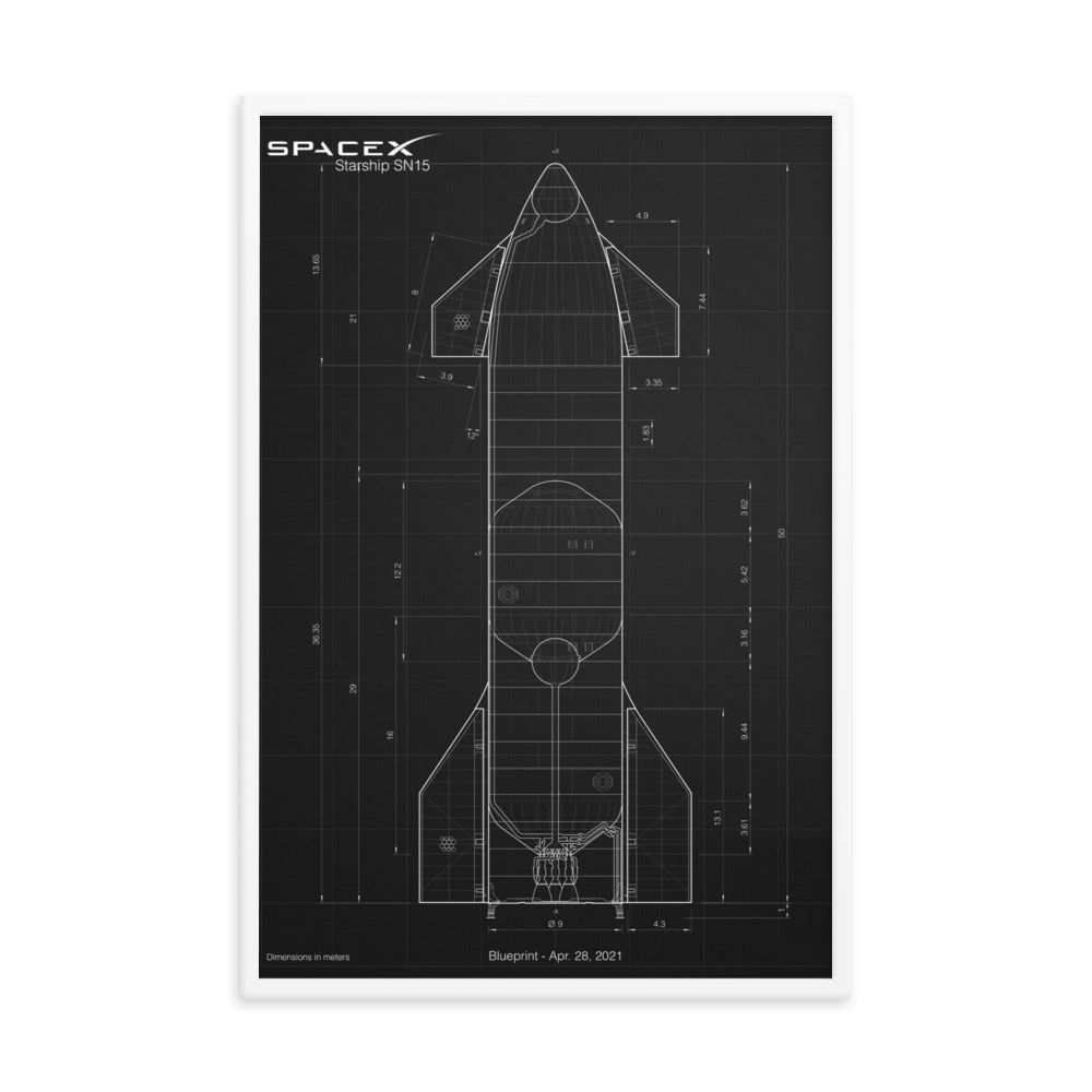 Starship blueprint framed poster