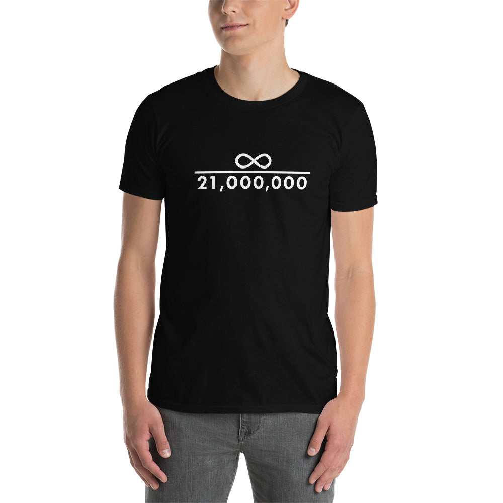 Infinity divided by 21 million unisex T-shirt