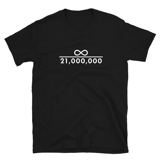 Infinity divided by 21 million unisex T-shirt