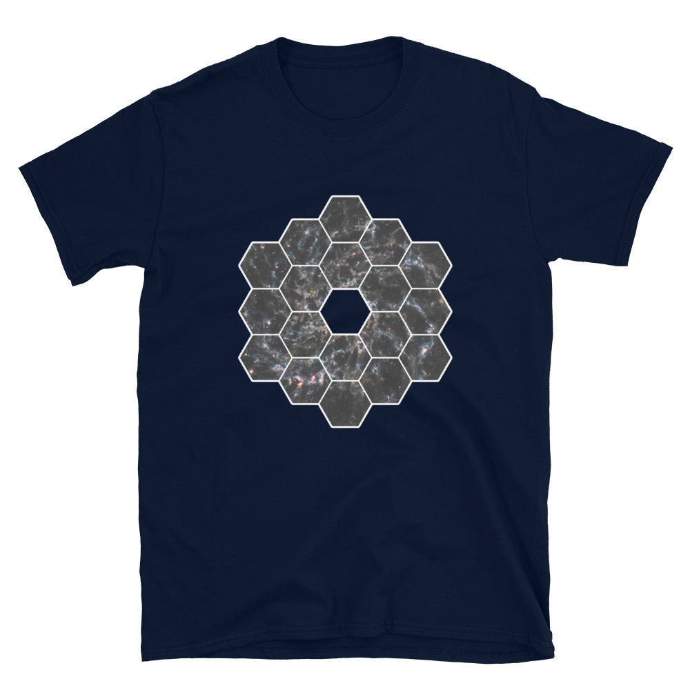 Blue unisex t-shirt with jwst design