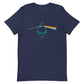 Flat navy blue tee with Ethereum themed design